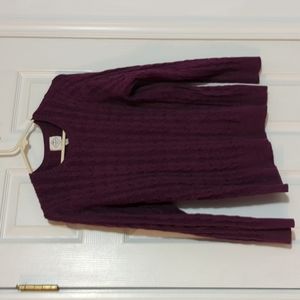 🔥Cable Crew neck sweater PXL wine colored St John's Bay